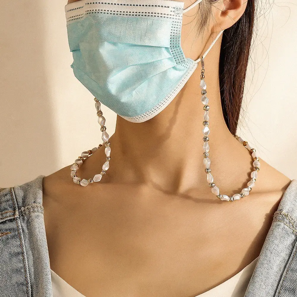 Geometric Personality Beaded Mask Chain Fashion