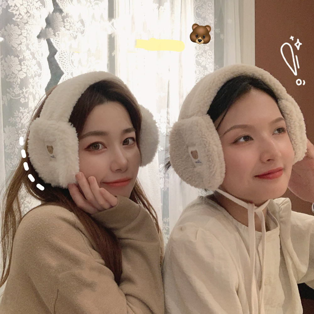 Warm Winter Female Cute Bear Antifreeze Earmuffs