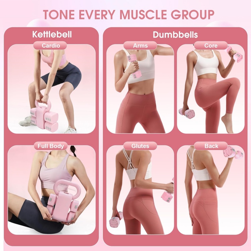 Multifunctional Dumbbells 2in 1 Home Dumbbell Kettlebells Adjustable Weight 14