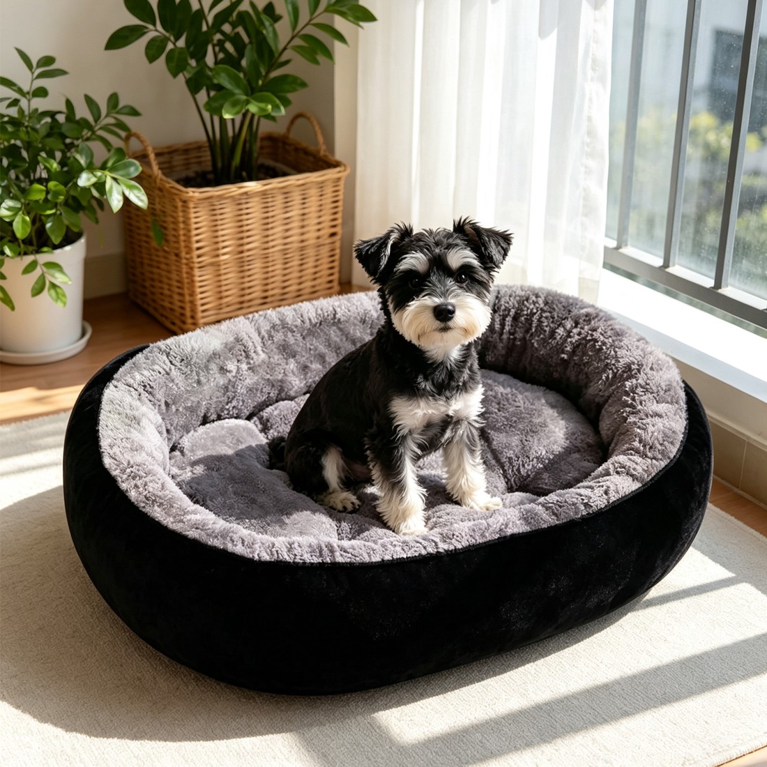 Dog Bed Cat Beds Soft Washable Fleece Puppy Cushion Warm Pet Basket Large — image 4