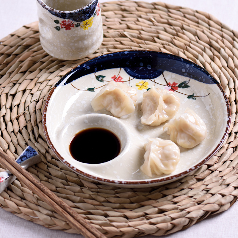 Title 9, Ceramic Dumpling Plate With Vinegar Dish Househ...