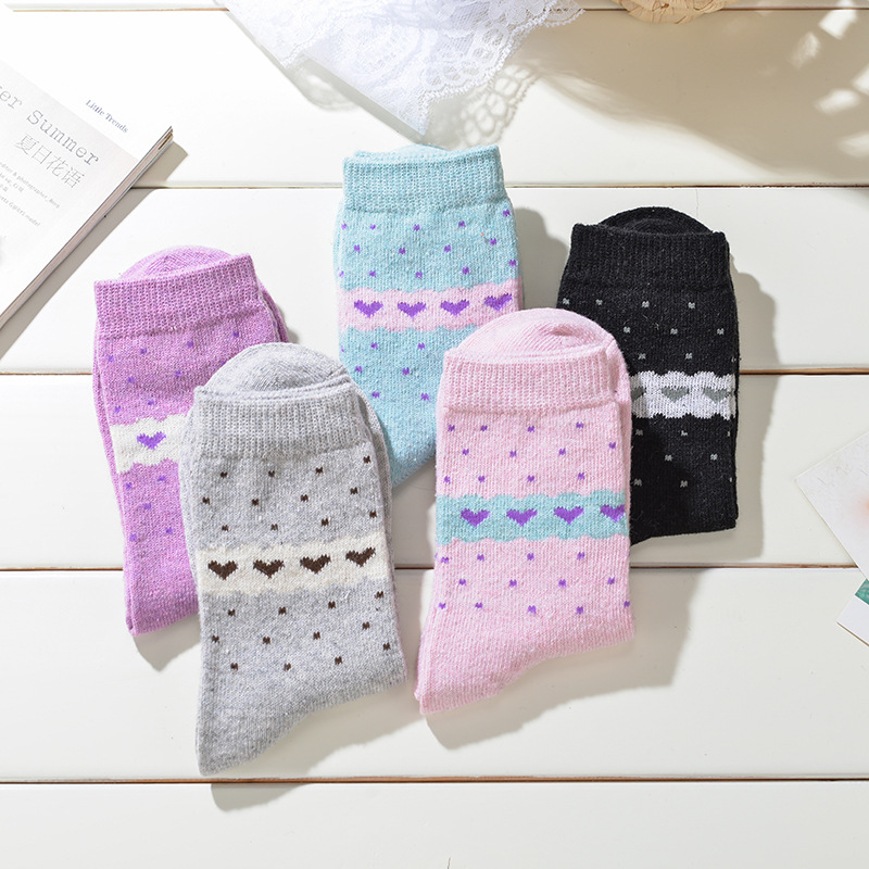 Title 2, Ladies thickened medium tube cashmere socks. L...