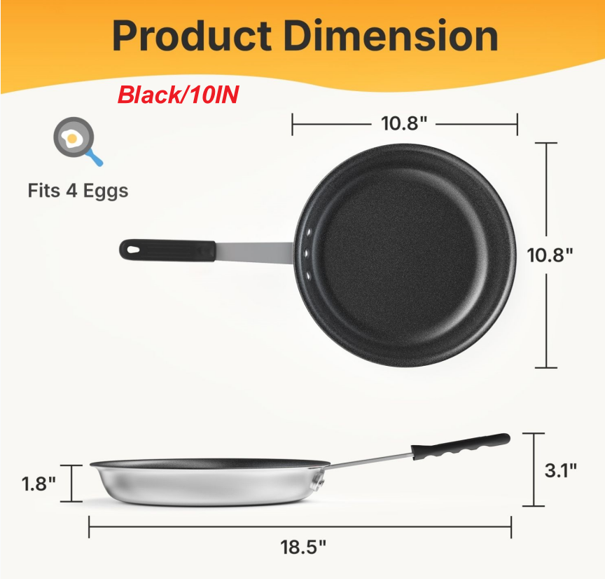 Ceramic Nonstick Egg Pan, Aluminum Frying Pan With Stainless Steel Base, Oven Safe, Dishwasher Safe Skillet image 17