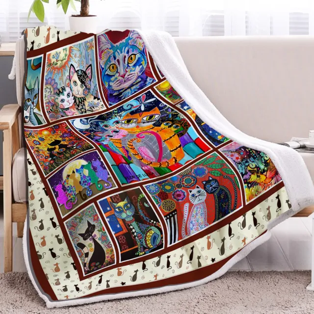 Of High Weight Soft And Warm Simple Colored Cat Pet Themed Lamb Wool Blanket, Versatile Sofa, Good Companion, Office Nap Blanket, Also Suitable For... Multicolored - Shop at LoveMi