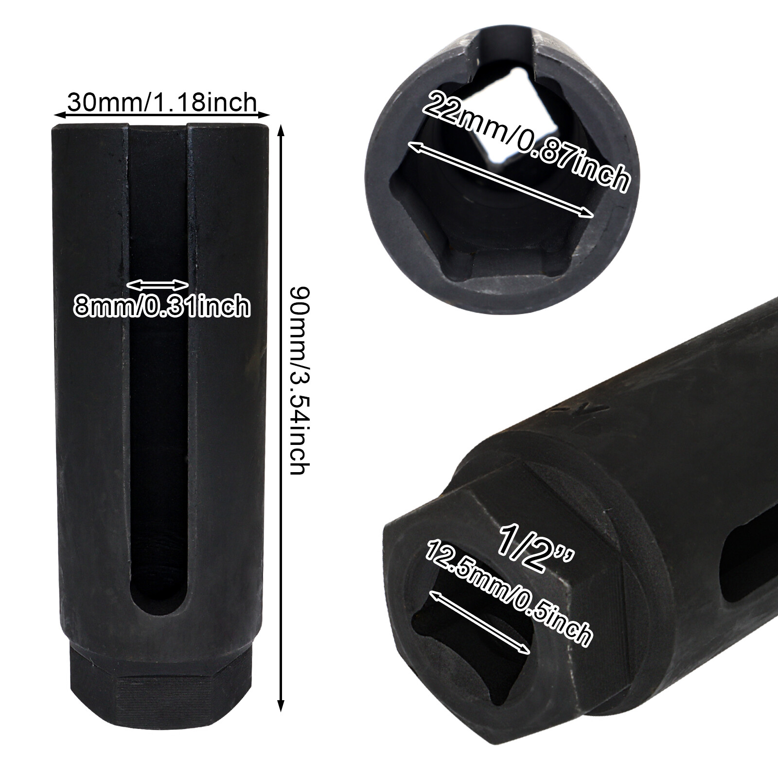 1 2 Drive Car Lambda Oxygen Sensor Open Socket Wrench Removal Hand Tool 22mm UK — image 5
