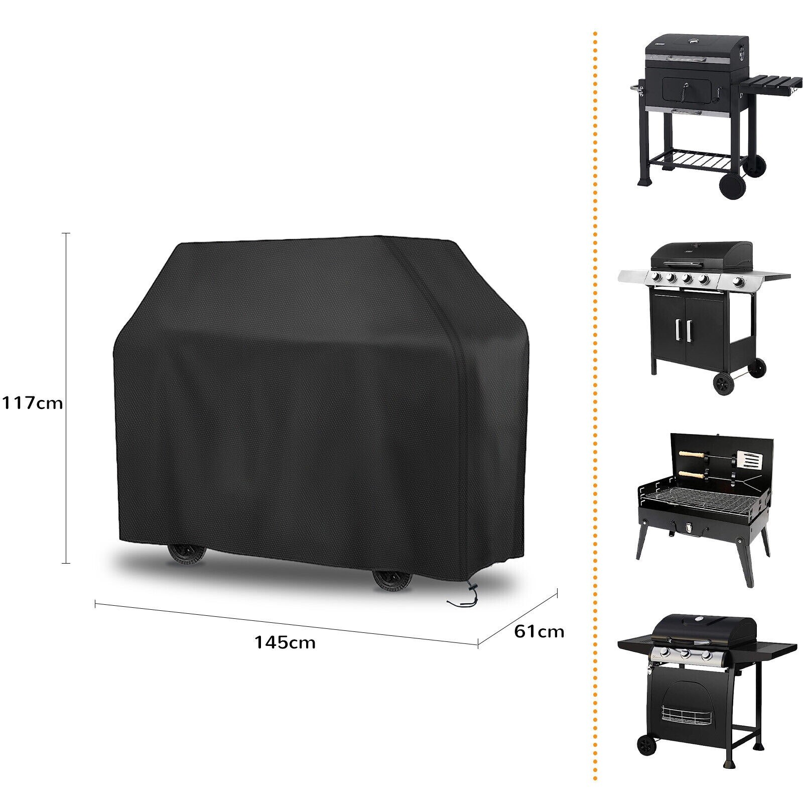 Heavy Duty BBQ Cover Waterproof Barbecue Gas Smoker Grill Patio Garden Outdoor — image 9