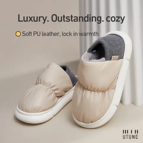 One Shoe Two Wear Cotton Slippers with Thick Plush