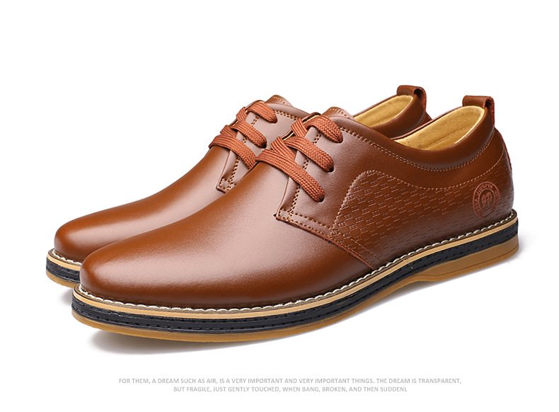 Title 7, Chaussures homme en cuir à bout rond et lacets,...