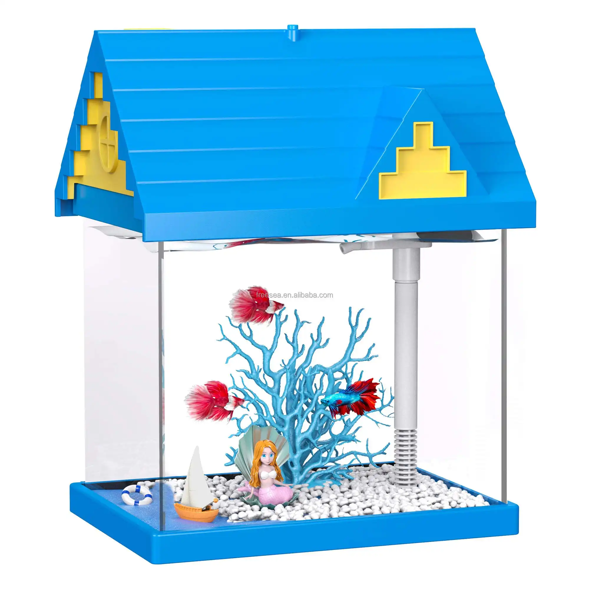 FREESEA 2-gallon Acrylic Fresh-keeping Fish Tank, Equipped