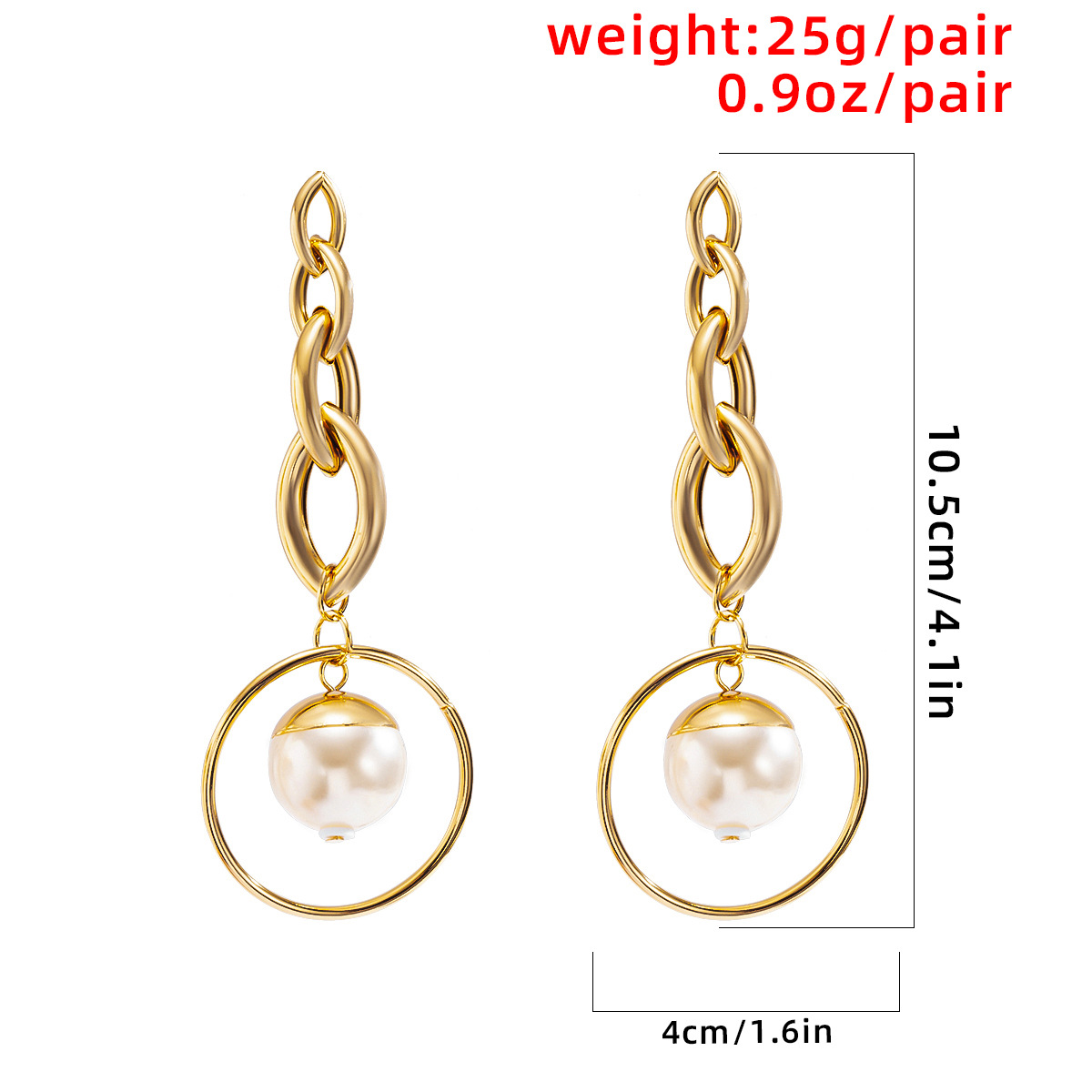 Simple Temperament Geometric Metal Tassel Chain Earrings