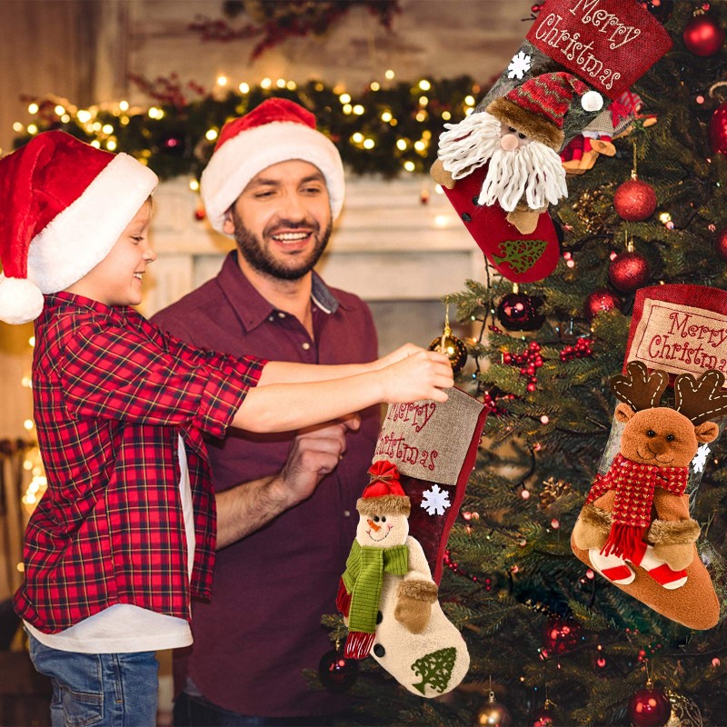 Large Christmas Stocking Set Of 3, Extra Big Festive Xmas Stockings For Family — image 8