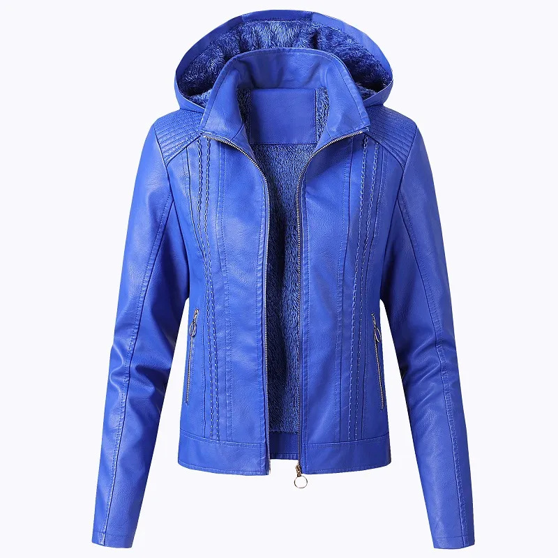 Hot Style European And American Fashion Jacket Lapel - Blue