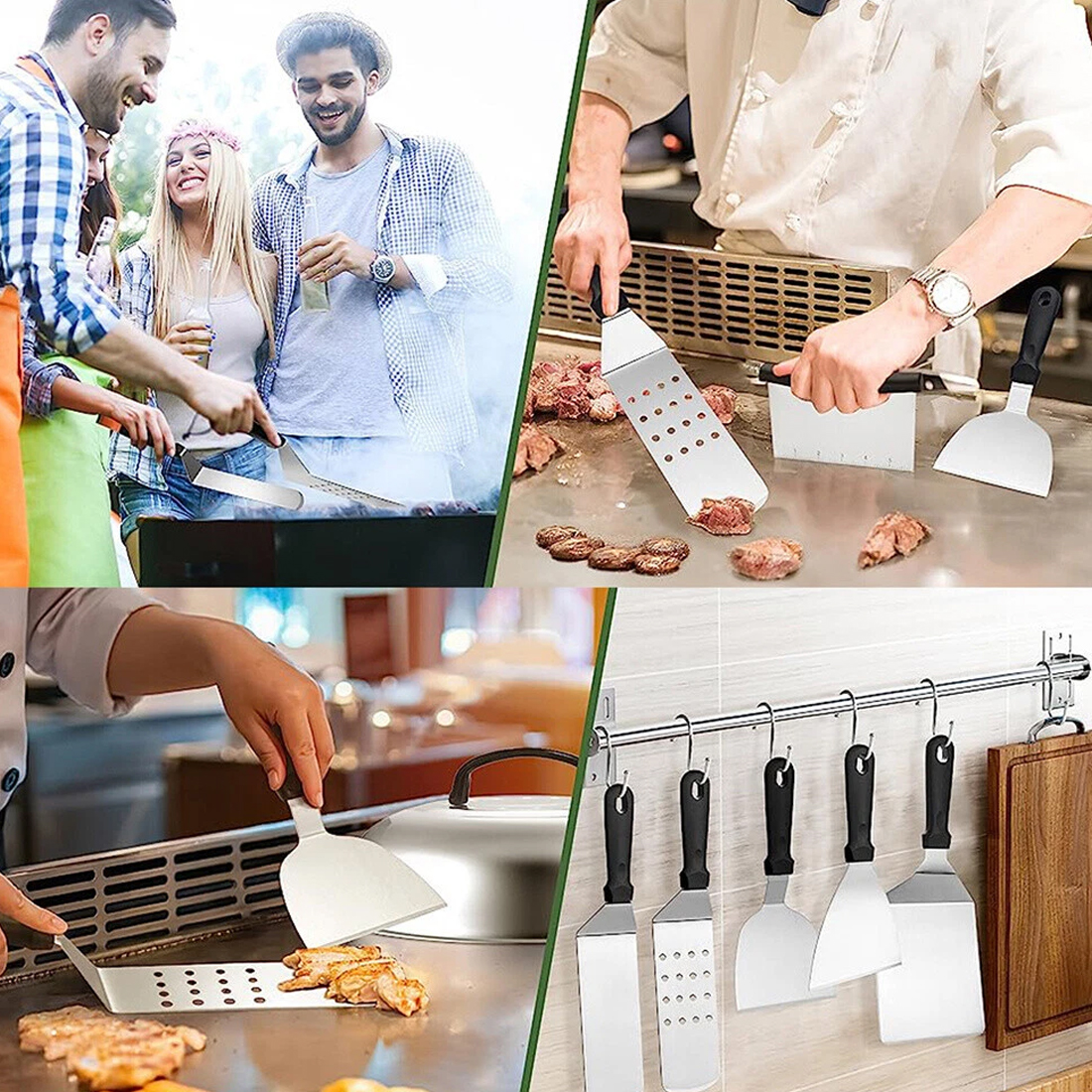 14 Pcs Stainless Steel Griddle Grill Tools Set BBQ Accessories UK — image 8
