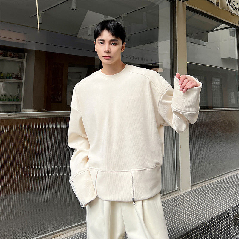 Men's Long Sleeved Round Neck Pullover Top Bottoming Shirt