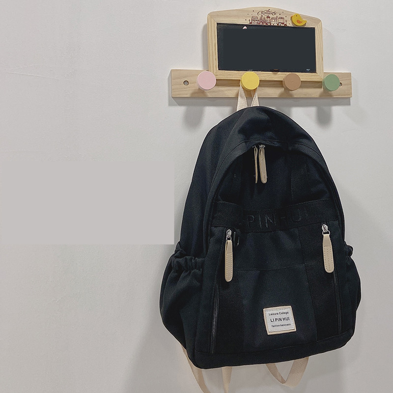 Schoolbag High School Girls Backpack Junior High School Students All match Backpack Black - Shop at LoveMi