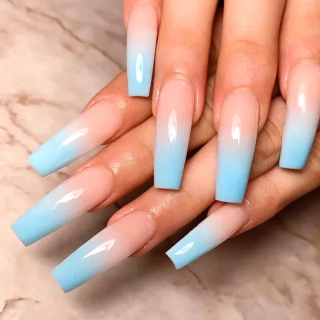 Long Ballet Flat Head Pointed Water Drop Fake Nails 2 Style - Shop at LoveMi