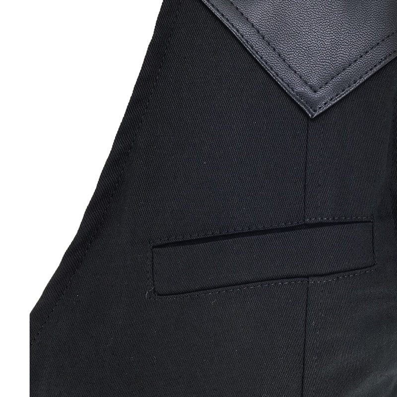 Title 10, Single Row Four Metal Buckle Solid Color Vest