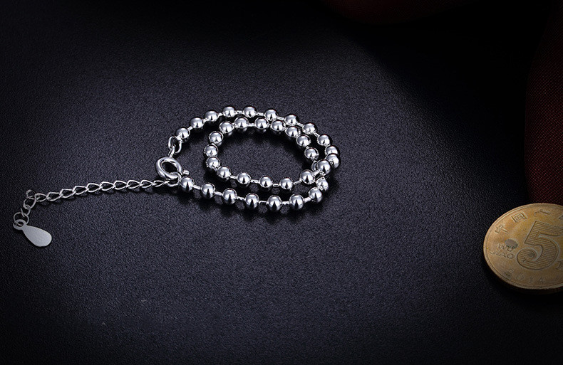 Sterling Silver Small Round Bead Bracelet