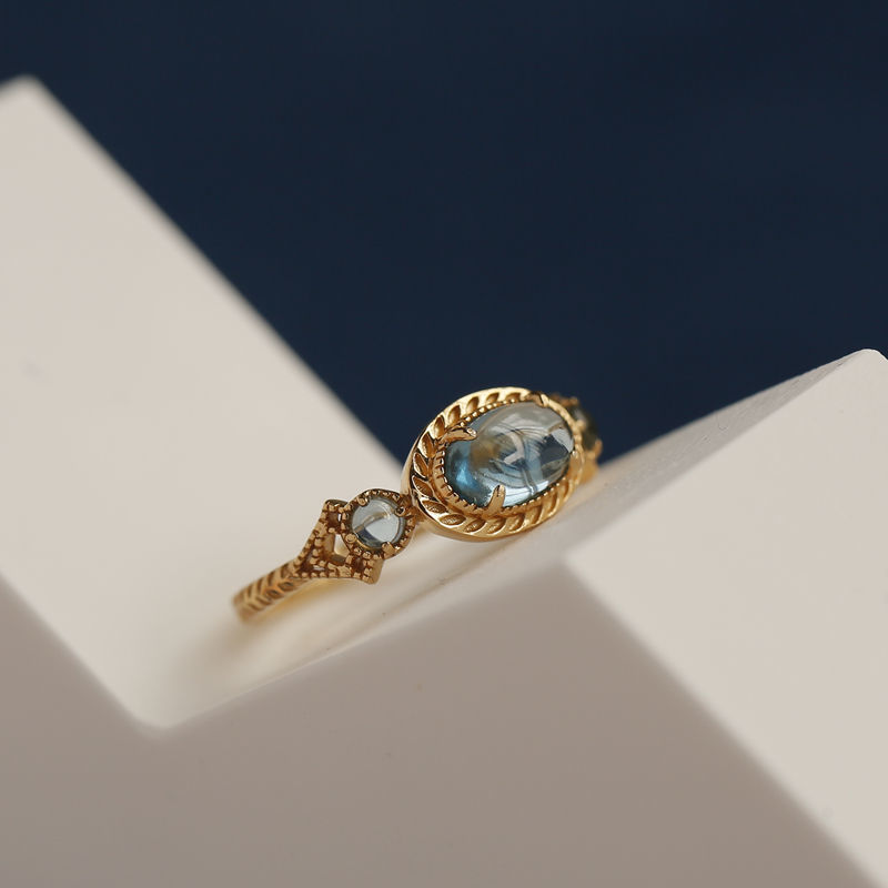 Women's Fashion Personality Vintage Topaz Ring
