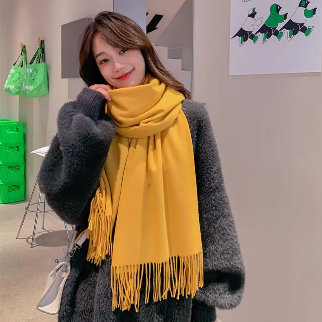 Men's Fashion Solid Color Scarf Shawl Turmeric - Shop at LoveMi