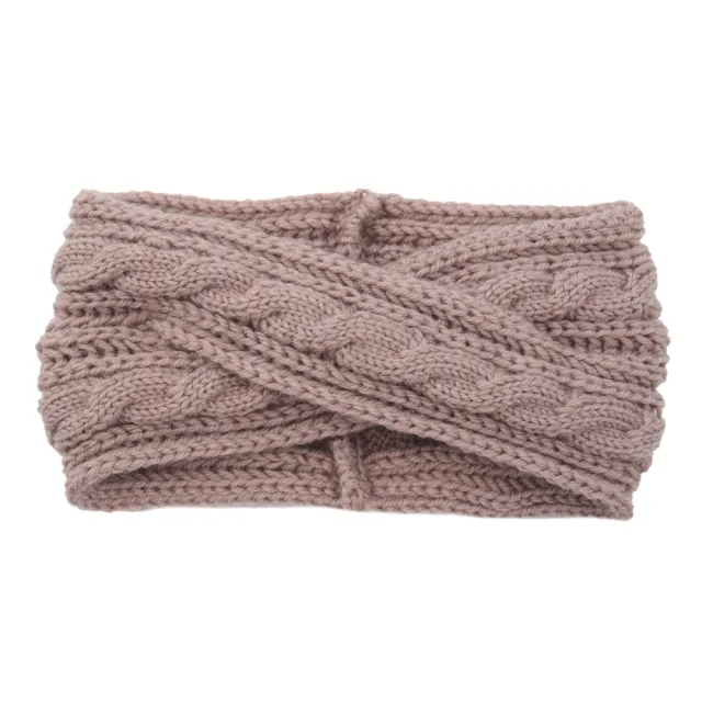 European And American Knitting Twist Cross Wool Hair Band Red Bean Paste - Shop at LoveMi