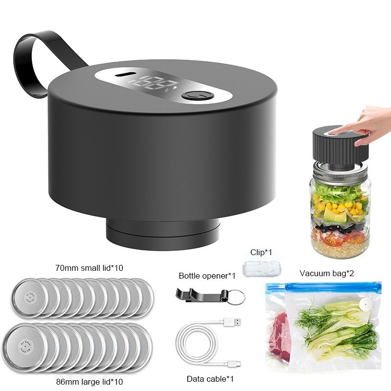 Electric Mason Jar Vacuum Sealer Cordless Wide Mouth Fermentation Storage Kit