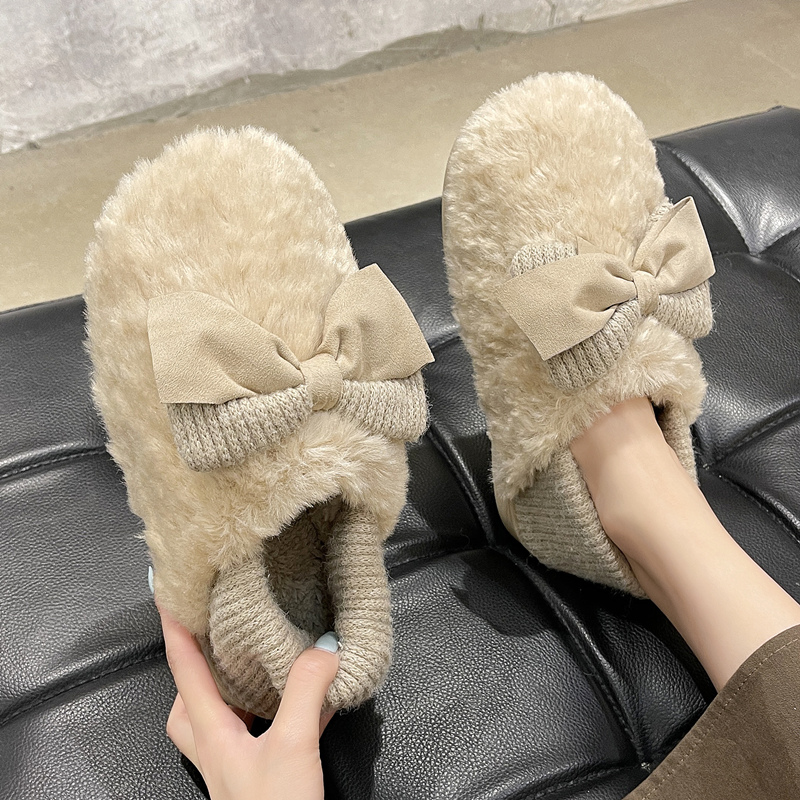 Women's Plush Bag Heel Cotton Shoes