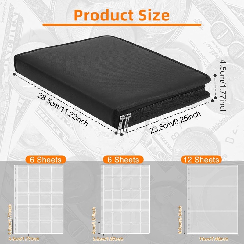 Album coin book coins c ollection folder holders banknotes