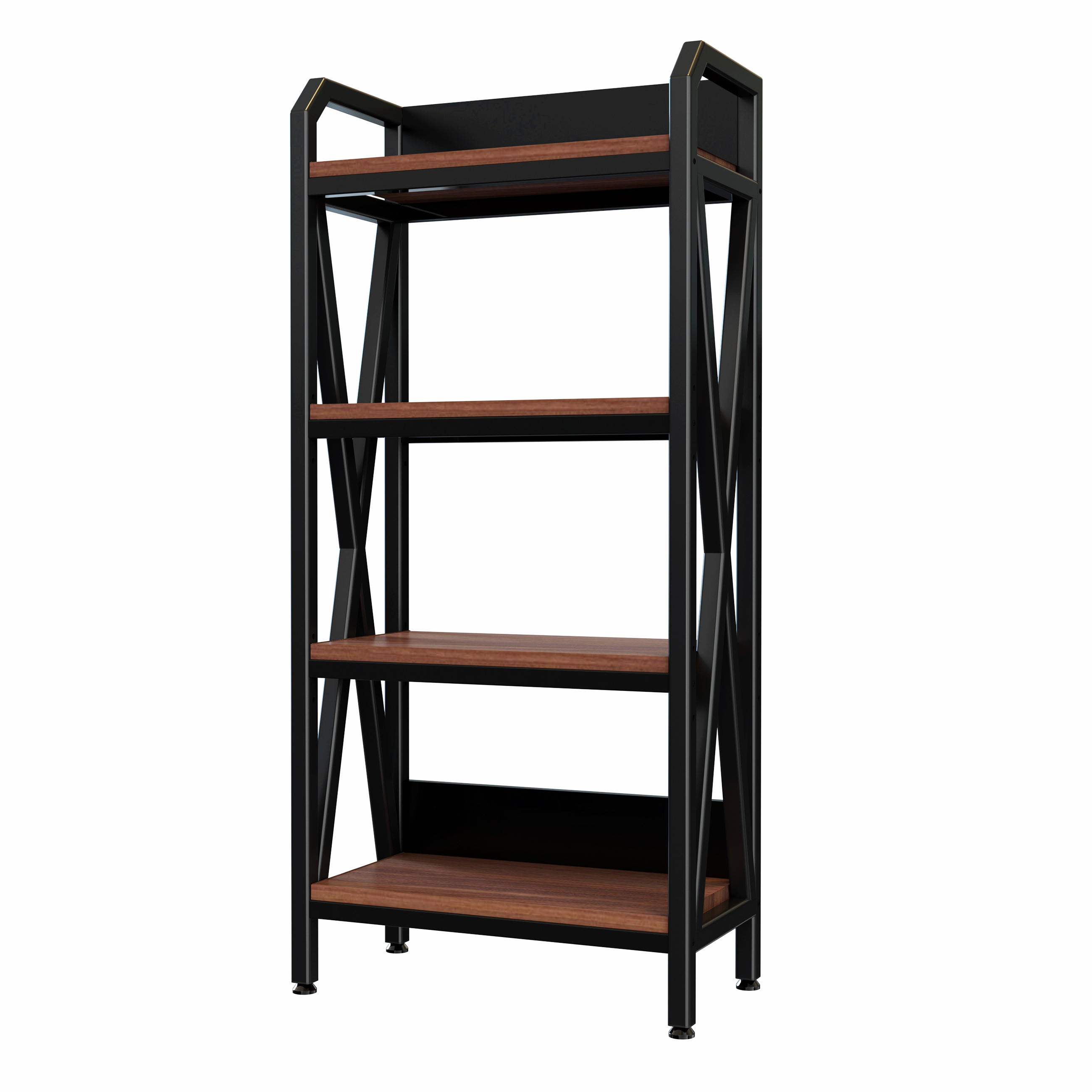 56.30'' Bakers Rack 4-Level Storage Shelves Mental And Wooden Kitchen Shelves, Kitchen Organizers And Storage, For Garage, Pantry, Bathroom ,25.60'' Length
