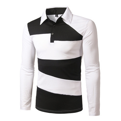 Title 2, Camisa polo masculina listrada manga longa slim...