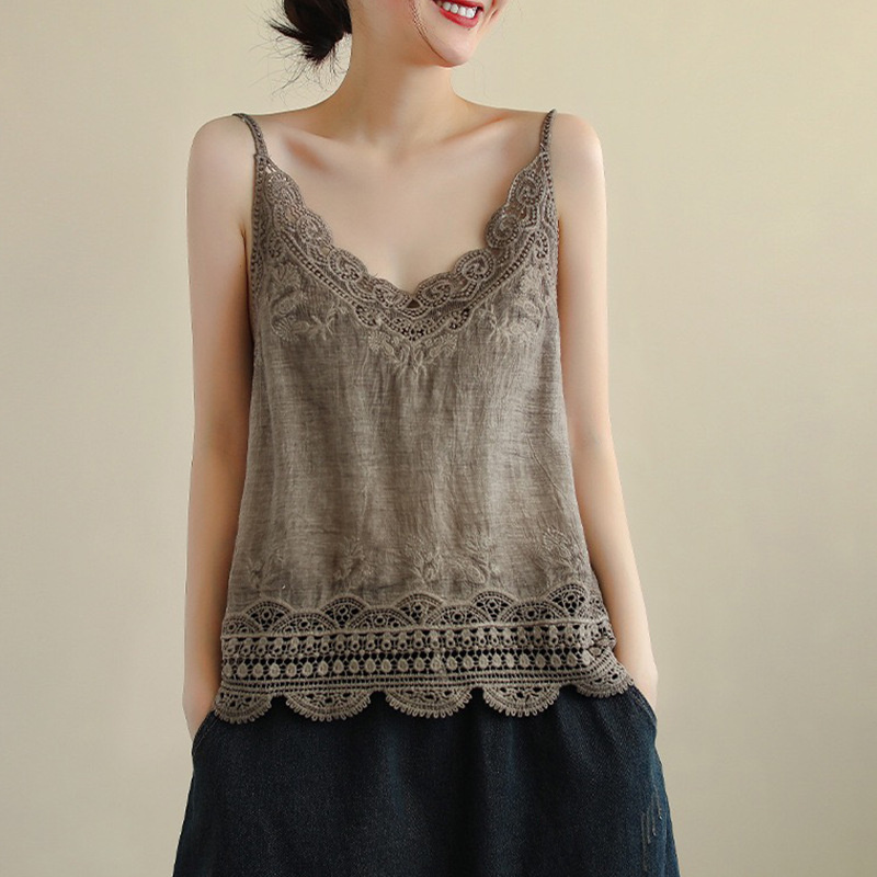 Women's Hollow Lace Simple Sling Vest