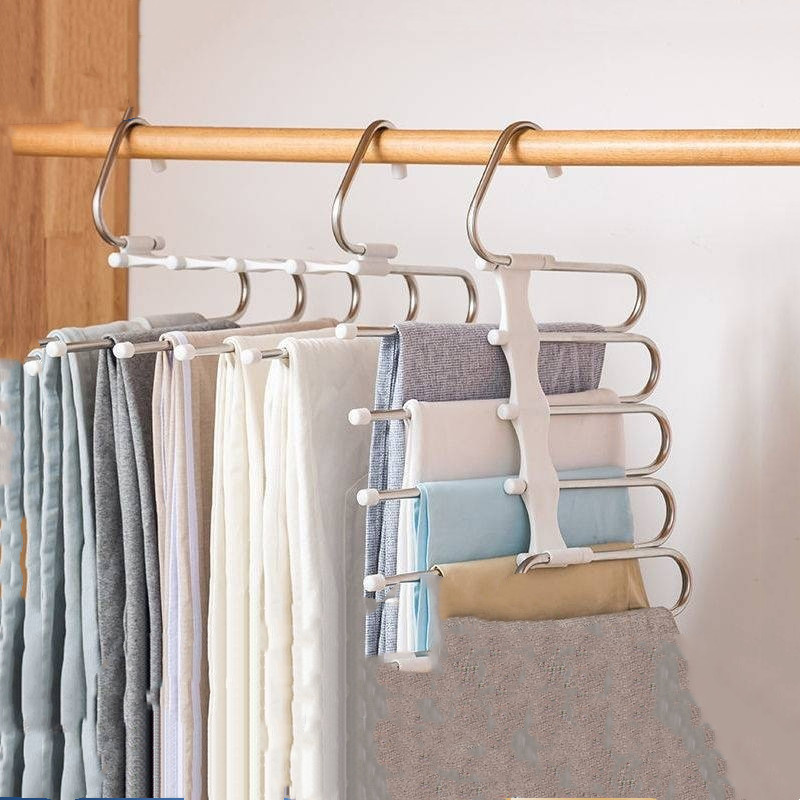 Home Clothing Store Hanging Pants Skirt Solid Wood Pants Rack