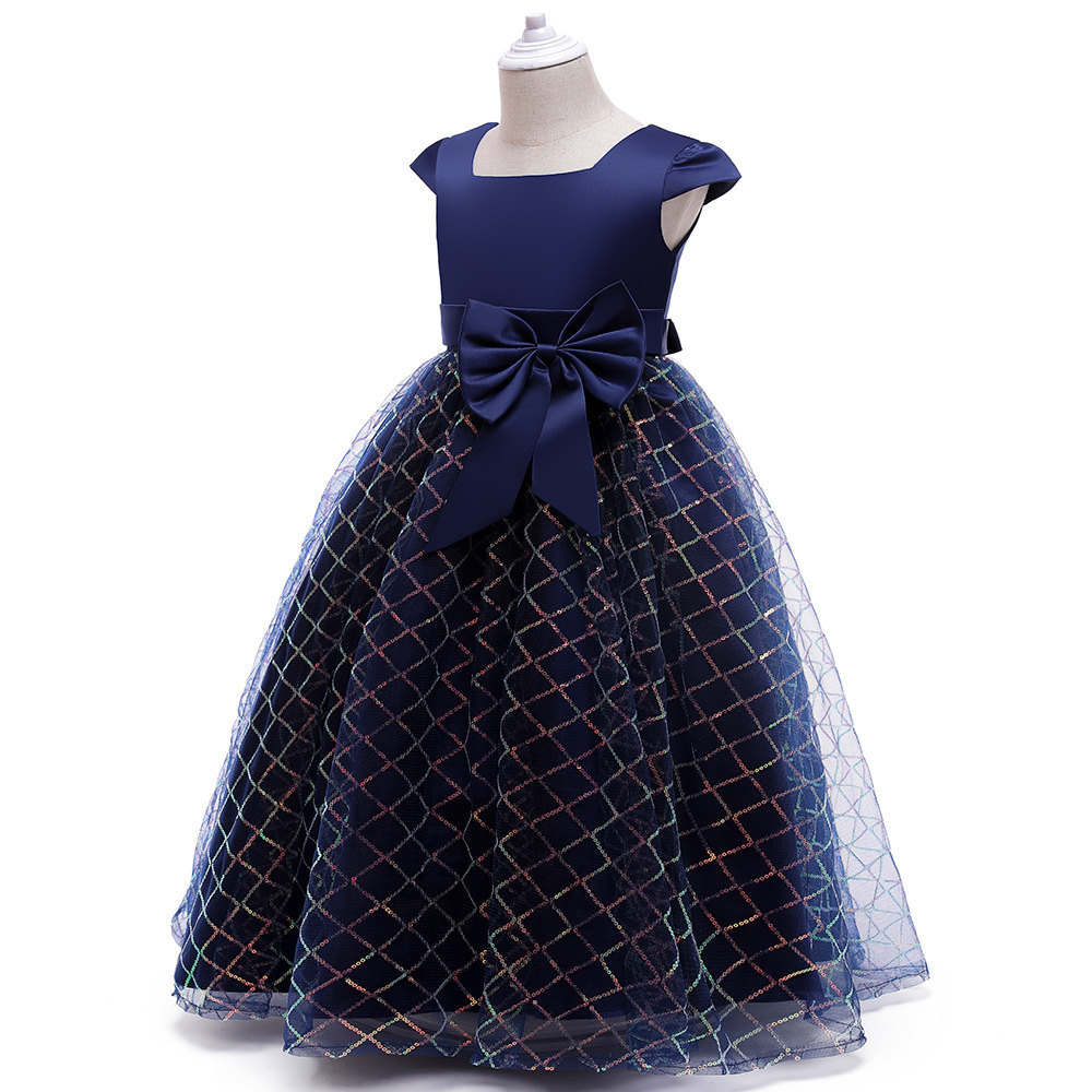 Long Skirt Bowknot Forged Children's Dress - Image 1
