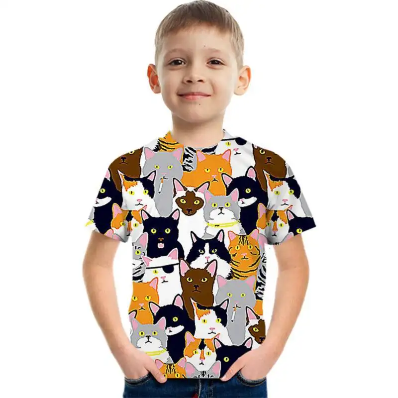 Children's T-shirt 3d Printed Dinosaur Short Sleeve