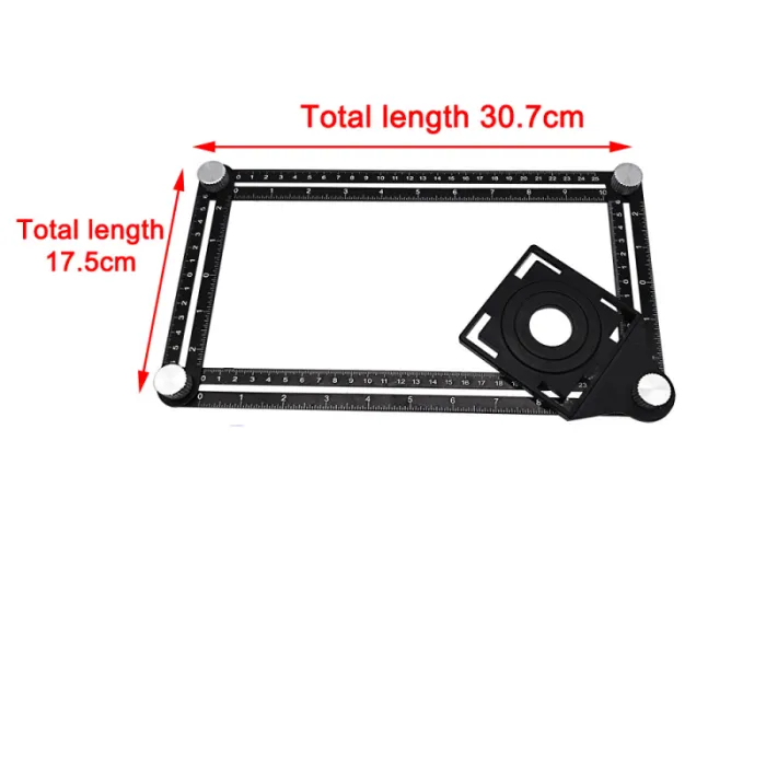 6-Fold Multi-Angle Measuring Ruler, Aluminum Template Tool for Tile, Flooring and Hole Layout - detail photo 9