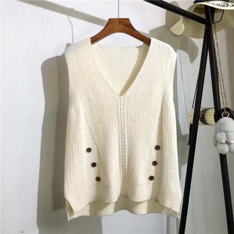 Title 2, Hem split pullover trui dames vest kraag klein ...