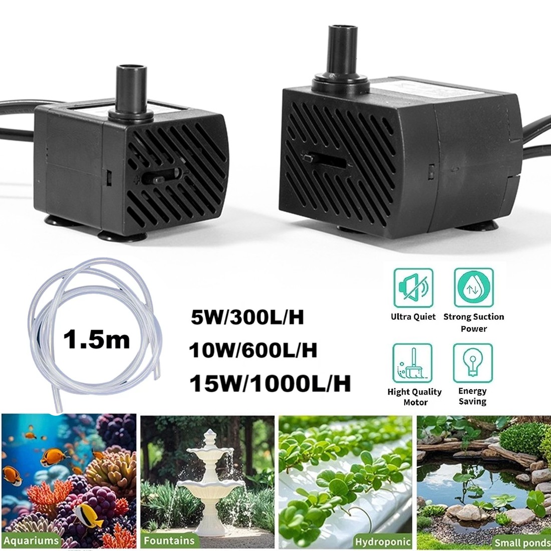 Water Pump Feature Fountain Outdoor Garden Fish Pond Submersible Aquarium — image 7