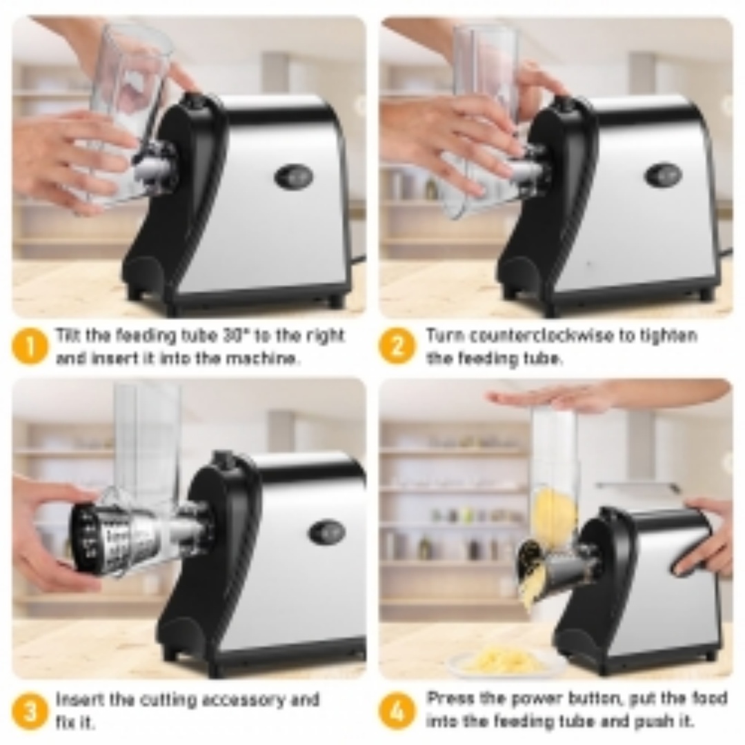 1 0 0W Electric Grater Vegetable Food Rotary Drum Grater Chopper Slicer MAX CUT 7