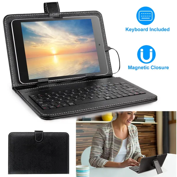 7.9in Protective tastatur deksel PU Leather Back stativ - Miniatyr 2