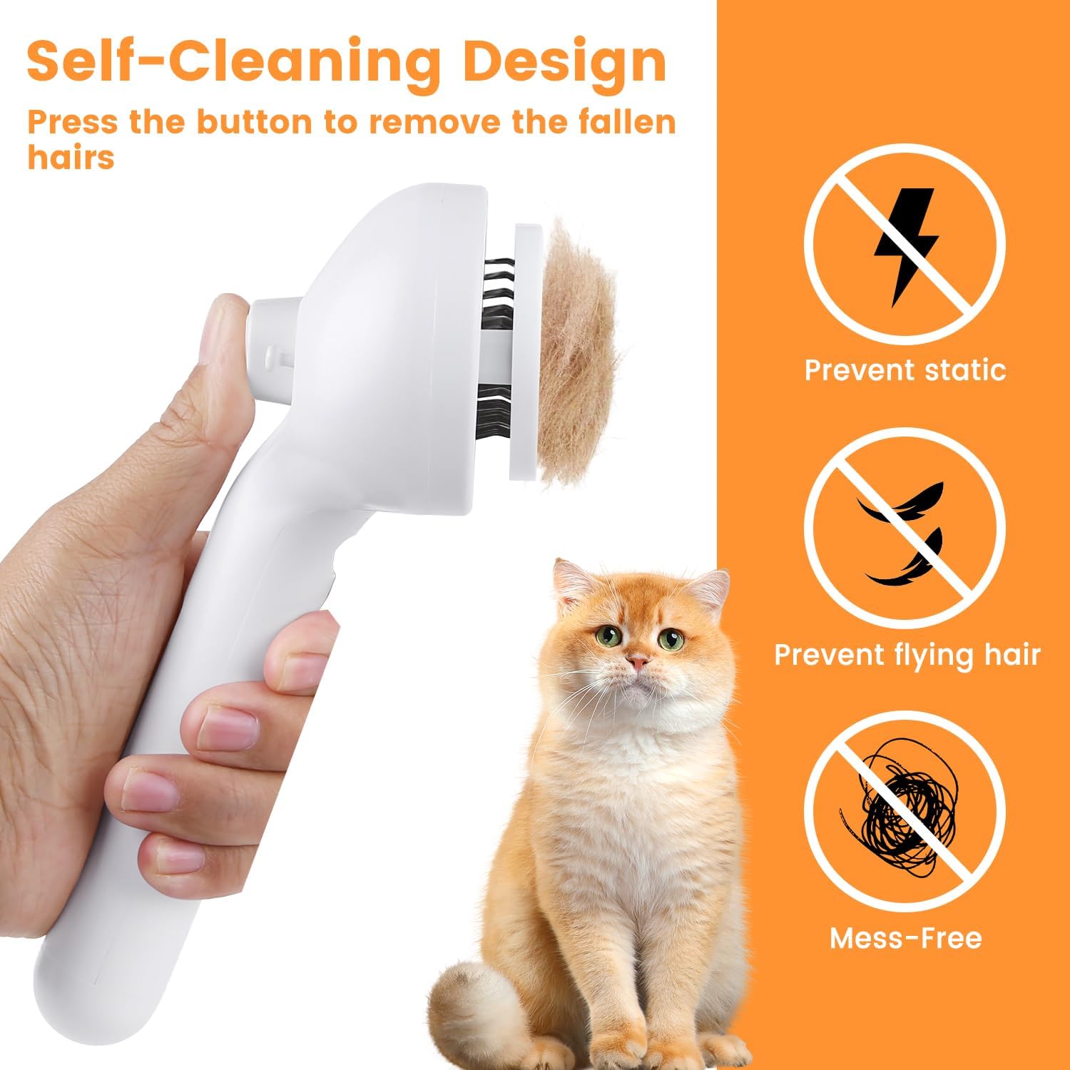 3-in-1 Cat Steam Brush | Pet Grooming Comb with Mist Spray — view 12