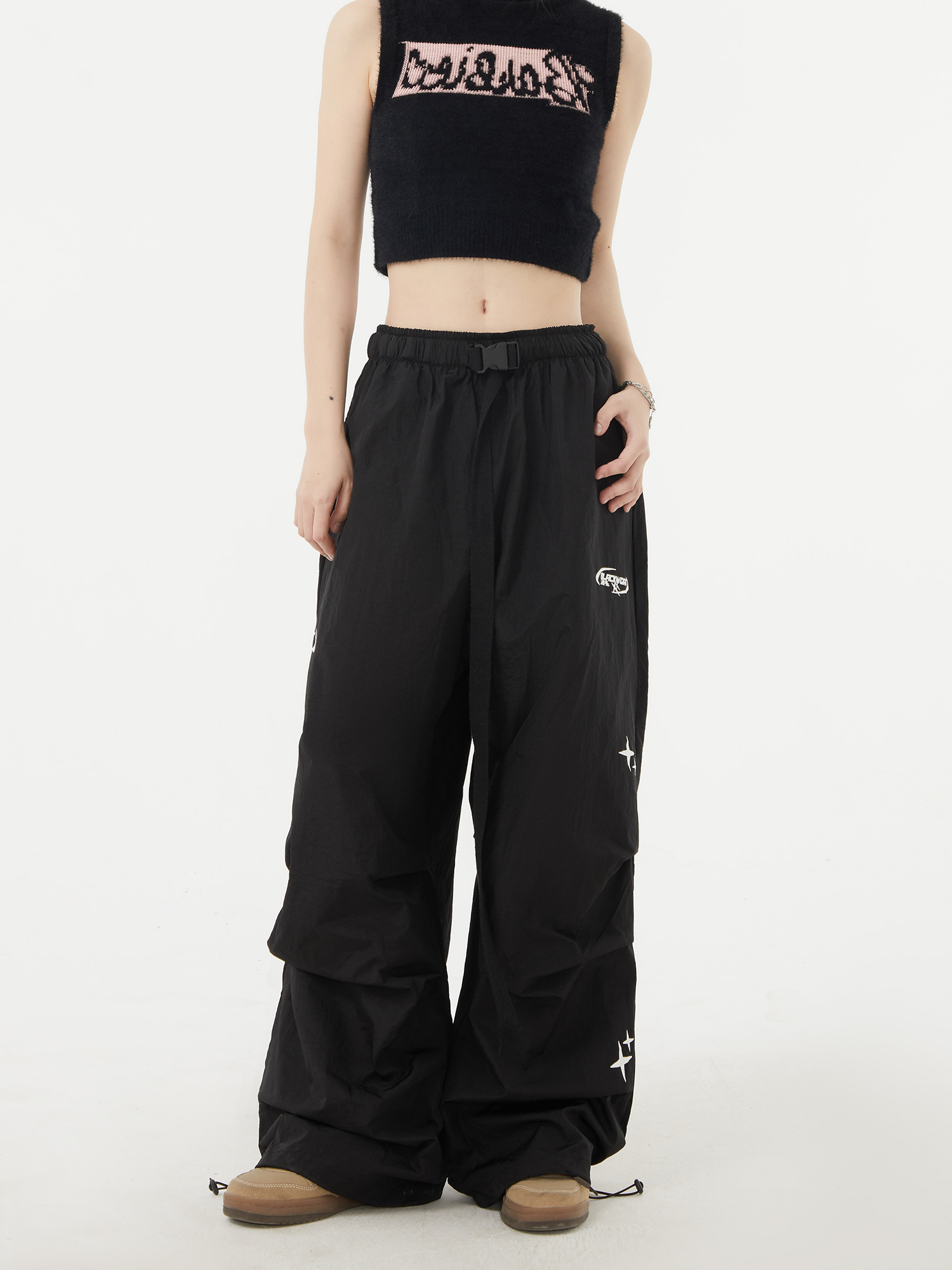 Loose Fitting And Quick Drying Retro Hip-hop Printed Waistband Casual Sports Pants