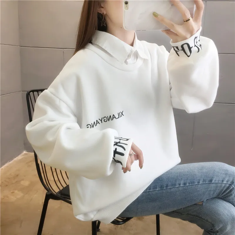 Fashion Women's Loose Plus Velvet Thick Sweater - 8 Style