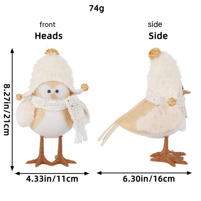 Jingchen Christmas Luminous Bird Christmas Gift Table Decorative Ornaments N3 12 White Round Cap - Shop at LoveMi