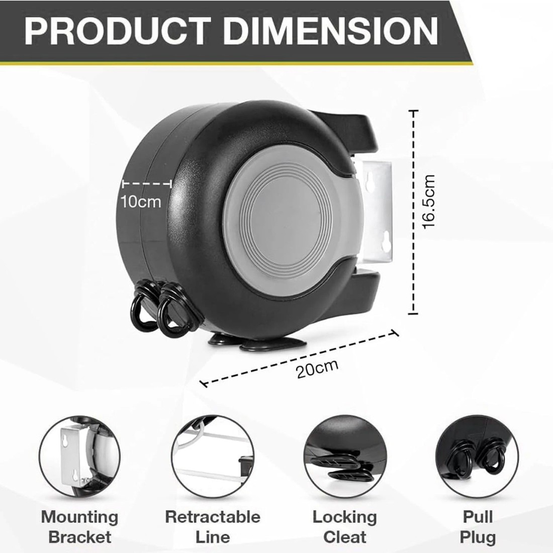 30m Retractable Clothes Reel Double Washing Line Wall Mounted Outdoor Drying Hot