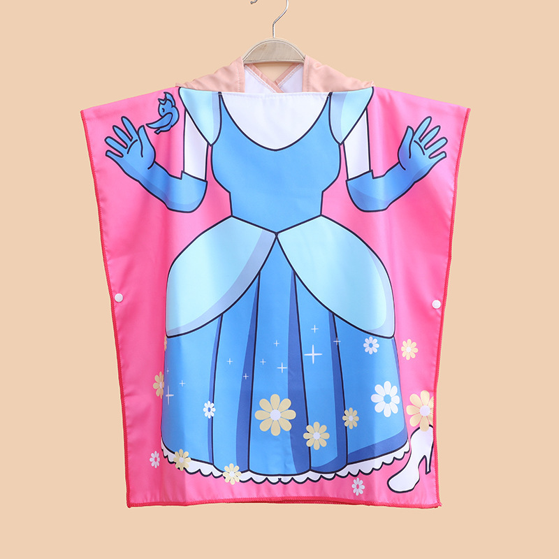 Digital Printing Of Children's Wearable Bath Towel Cape