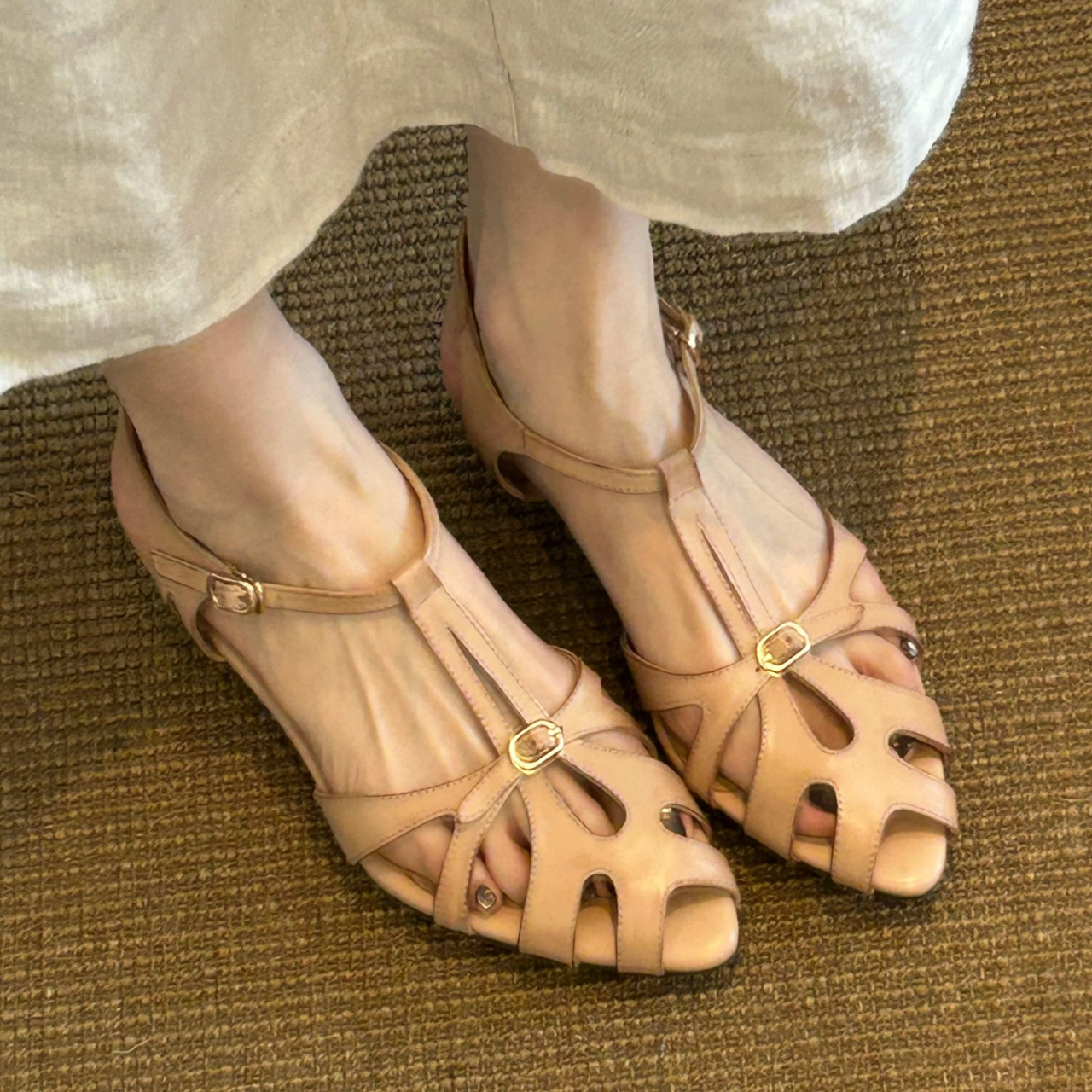 Women's Closed Toe Sandals, New Summer Outdoor Versatile Block Heel Hollow Out Single Buckle Strap Fashion Casual Cutout Roman Shoes — foto 3