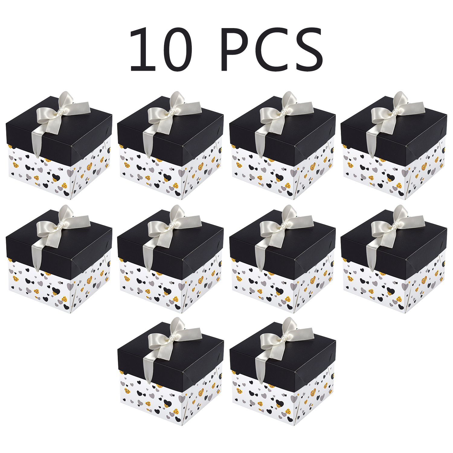 Black White Gift Boxes 10 Pack NEW