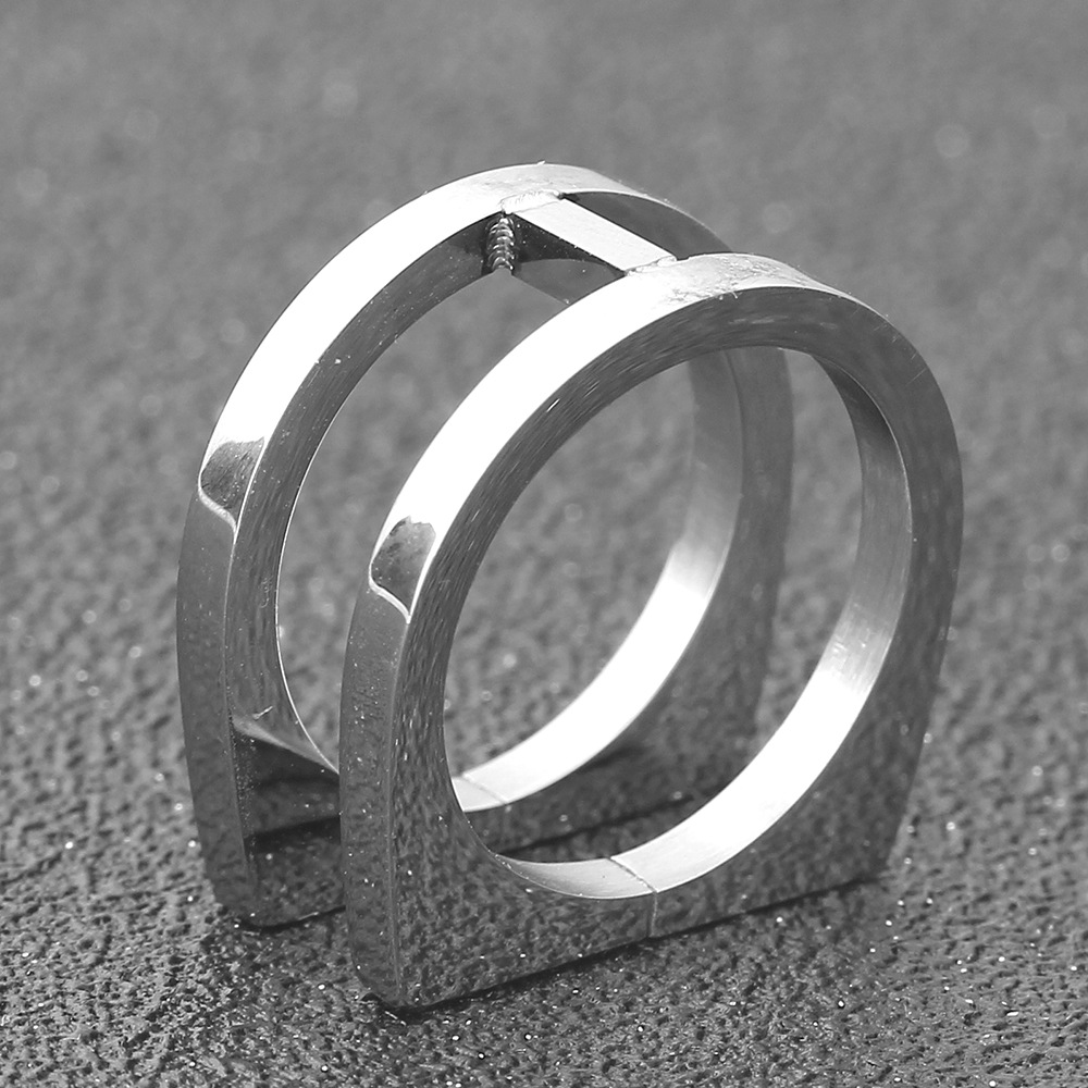 Title 9, Bague en acier inoxydable à la mode pour hommes...