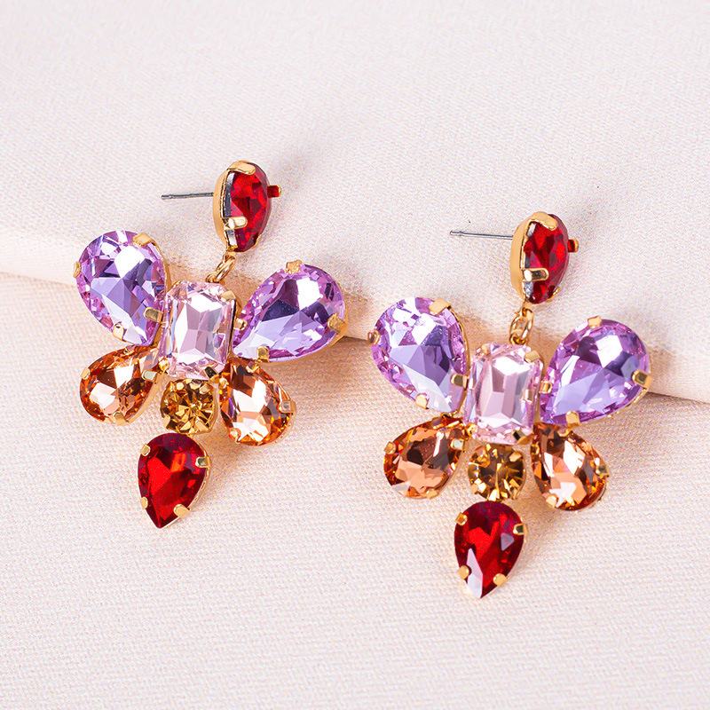 New Color Diamond Series Butterfly Earrings