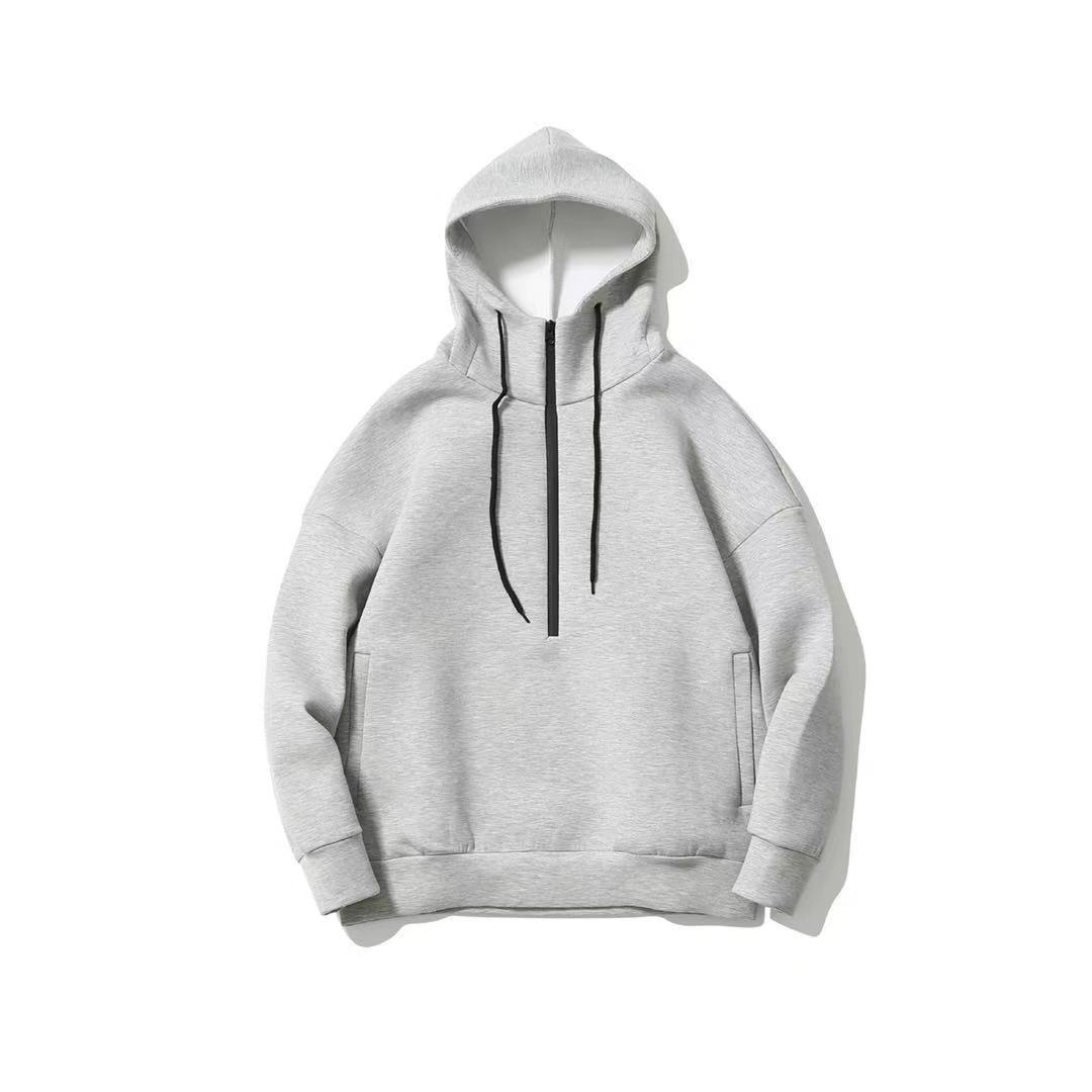 Japanese Wish Men's Solid Color Hooded Pullover Casual Loose Sweater